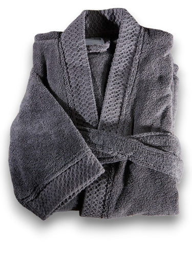 Peignoir éponge pur coton forme kimono Anthracite