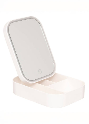 Boite 4 compartiments + miroir lumineux Blanc