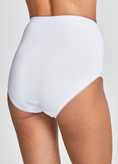Culottes taille haute, détail dentelle Blanc Lot 2