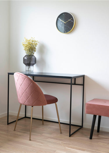 Chaises velours pieds aspect laiton 1R Rose