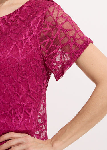 T-shirt dentelle manches courtes Cassis