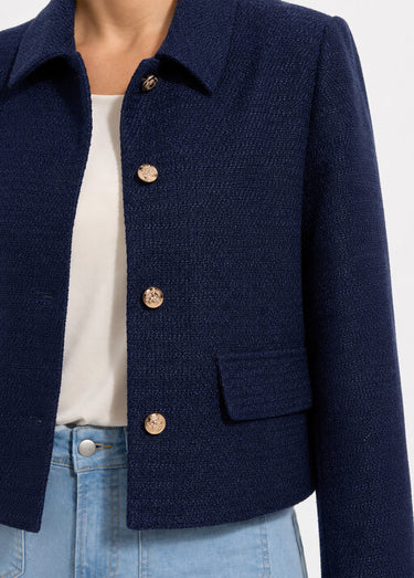 Veste courte esprit couture Marine