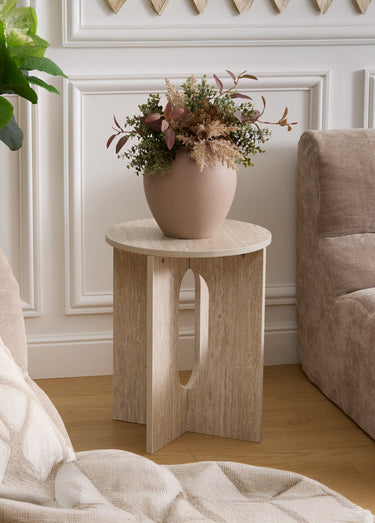 Table d'appoint ronde Anaya Beige