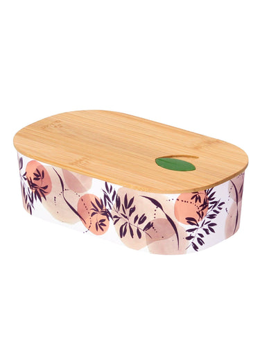 Lunch box repas 800ml couvercle bambou Rose