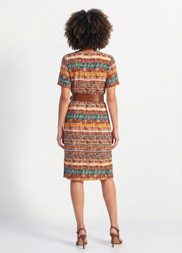 Robe-housse courte imprimé ethnique Multicolore