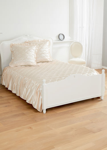 Couvre-lit satin uni matelassé Ecru