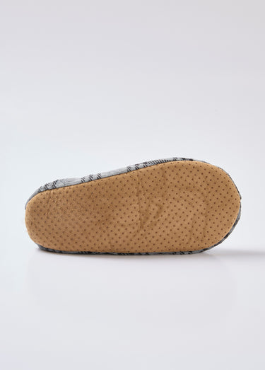 Chaussons chauds fourrés sherpa Carreaux Gris