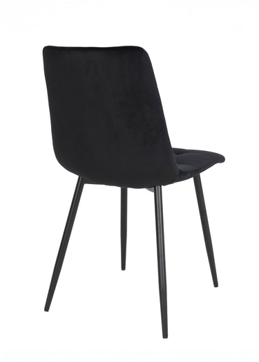 Chaises velours et assise matelassée 3N Noir