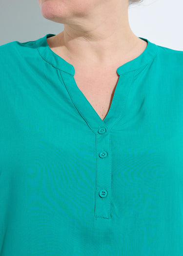 Tunique col tunisien et manches 3/4 Vert Vif