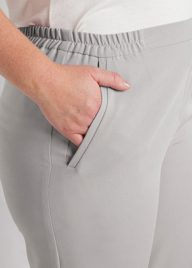 Pantalon droit taille semi-élastiquée Argent