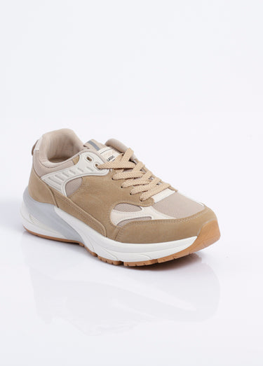Sneakers multimatières look sporty Beige