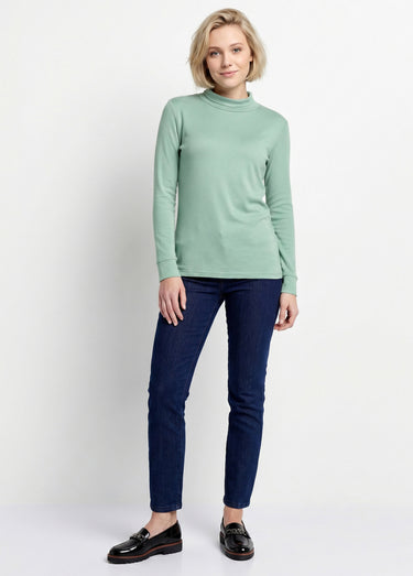 Sous-pull chaud col roulé maille interlock unie Vert