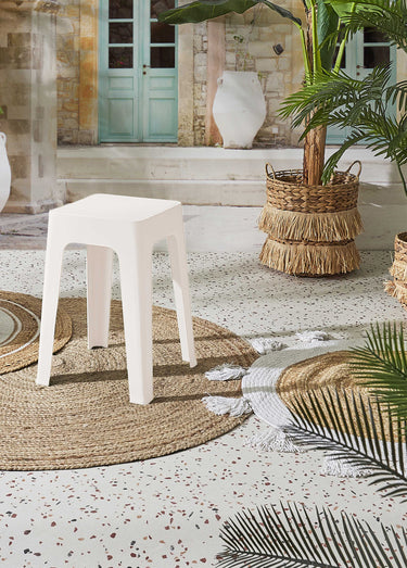 Tabouret de jardin empilable design Creme