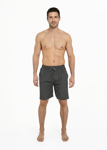 Short de bain taille élastiquée et liens Gris Fonce