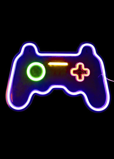 Lampe LED effet néon, manette jeu Rouge/Bleu