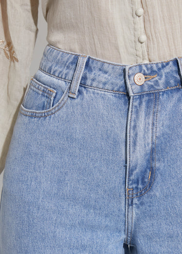 Jean 5 poches coupe wide, spécial GRANDE Bleu Clair