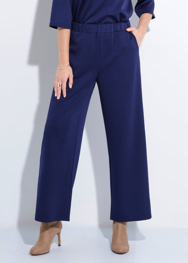 Pantalon coupe confort maille souple Marine