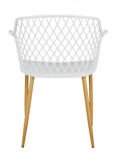 Fauteuils outdoor dossier ajouré losange Blanc