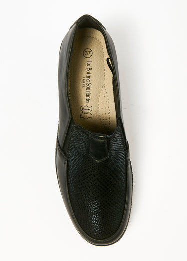 Derbies style loafers semelle compensée Noir