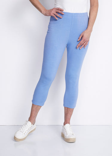 Legging court coton uni ou imprimé Ciel