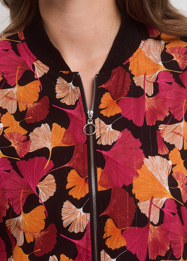 Veste zippée imprimée type bomber Noir Imprime