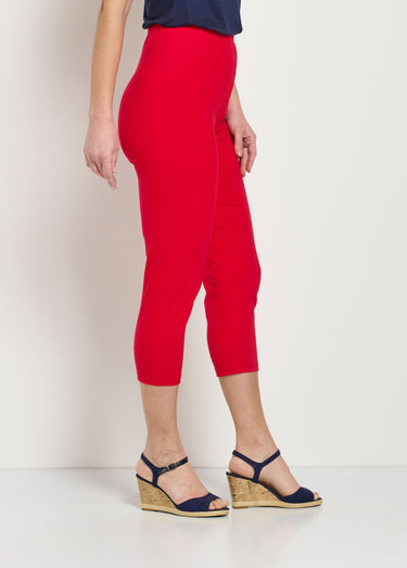 Legging court taille élastiquée coton Uni Capucine