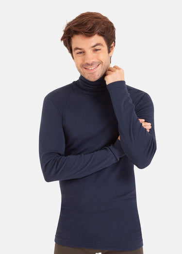 T-shirt homme à col roulé Marine