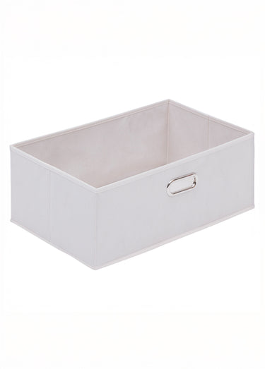 Commode façon bois, 2 tiroirs intissé Beige