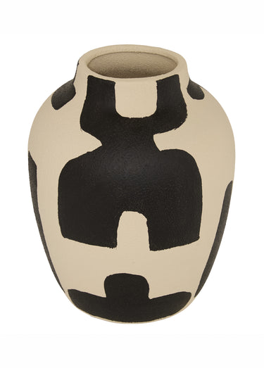 Vase en céramique thème ethnique NYER Noir / Blanc