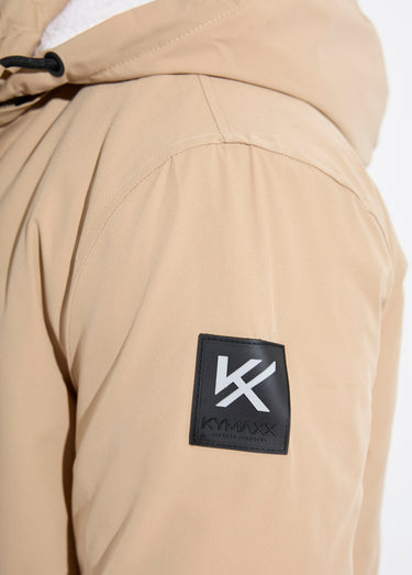 Parka casual fourrée à capuche Beige