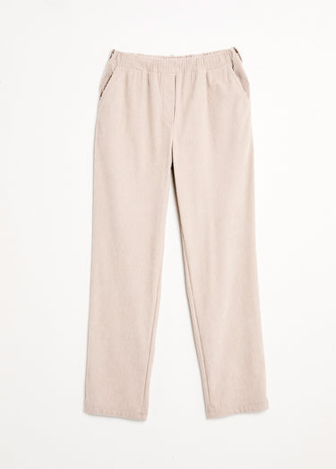 Pantalon velours côtelé taille élastiquée Ecru