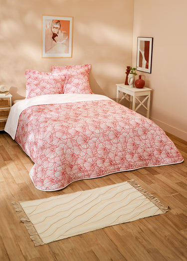 Couvre-lit imprimé microfibre matelassé Terracotta