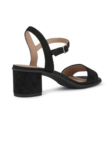 Sandales à talon large bride cheville Noir