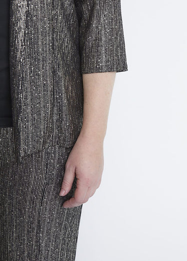 Veste courte bord à bord Noir/Dore