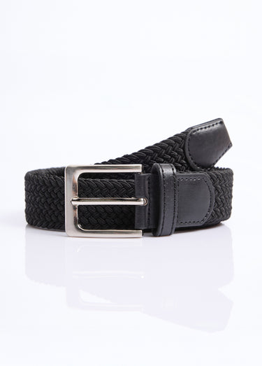 Ceinture tressée extensible taille unique Noir