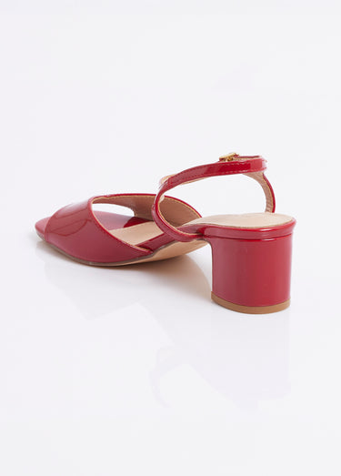 Escarpins vernis bout ouvert fantaisie Vernis Rouge
