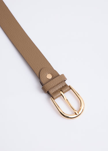 Ceinture en simili cuir aspect grainé Taupe