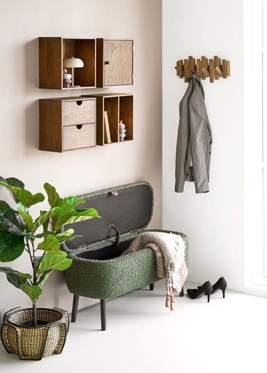 Banc bouclette avec rangement HARLOW Vert