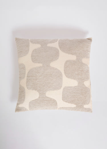 Coussin carré, motif organique velours Gris