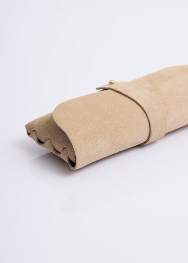 Etui à lunettes cuir suédé bords francs