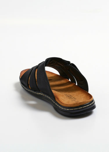 Mules anatomiques confortables à scratch Noir