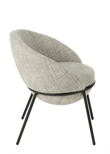 Fauteuil de salon chiné pieds métal,gris Gris