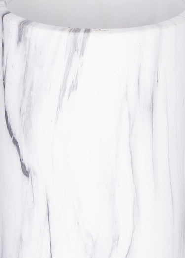 Vase céramique forme tube, aspect marbre Blanc