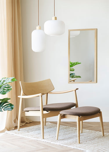Suspension lumineuse ovale verre ARGALO Blanc