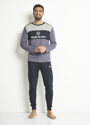 Pyjama manches longues rayures Marine