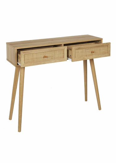 Console en bois et cannage Beige