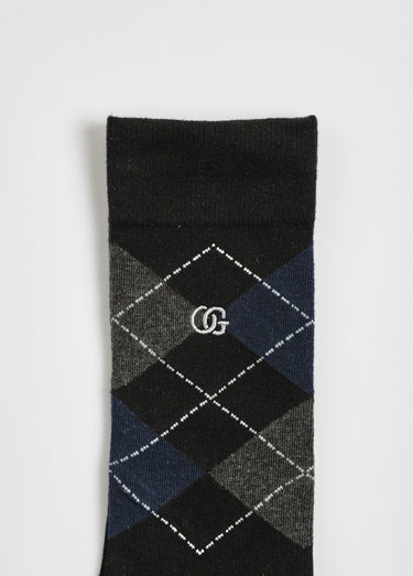 Paires de chaussettes motifs losanges Noir