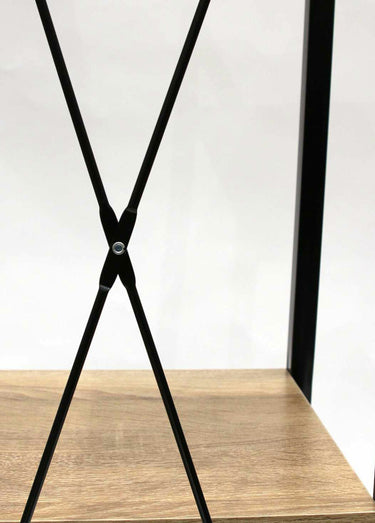 Etagère design métal foncé et bois Beige/Noir