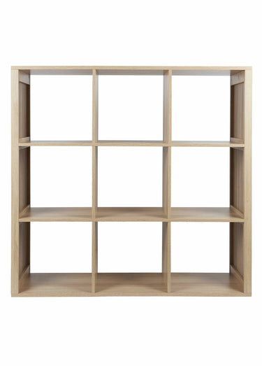 Meuble rangement 9 cases, bois claustra Marron