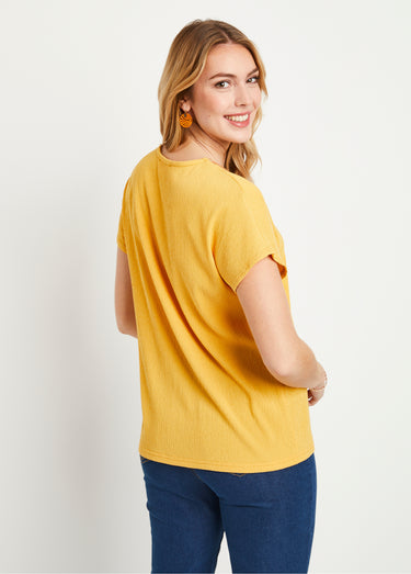 T-shirt long ample uni brodé Safran